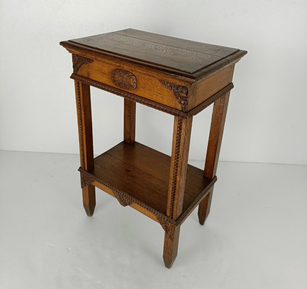 Antique Side Occasional Table Two Tier Hobnails Rare Gorgeous France photo for sale