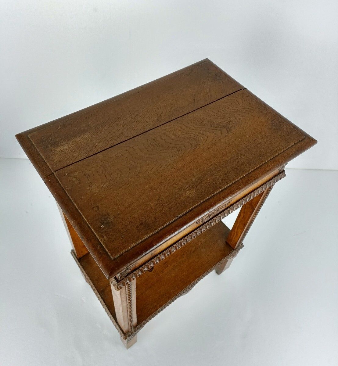photo furniture Antique Side Occasional Table Two Tier Hobnails Rare Gorgeous France