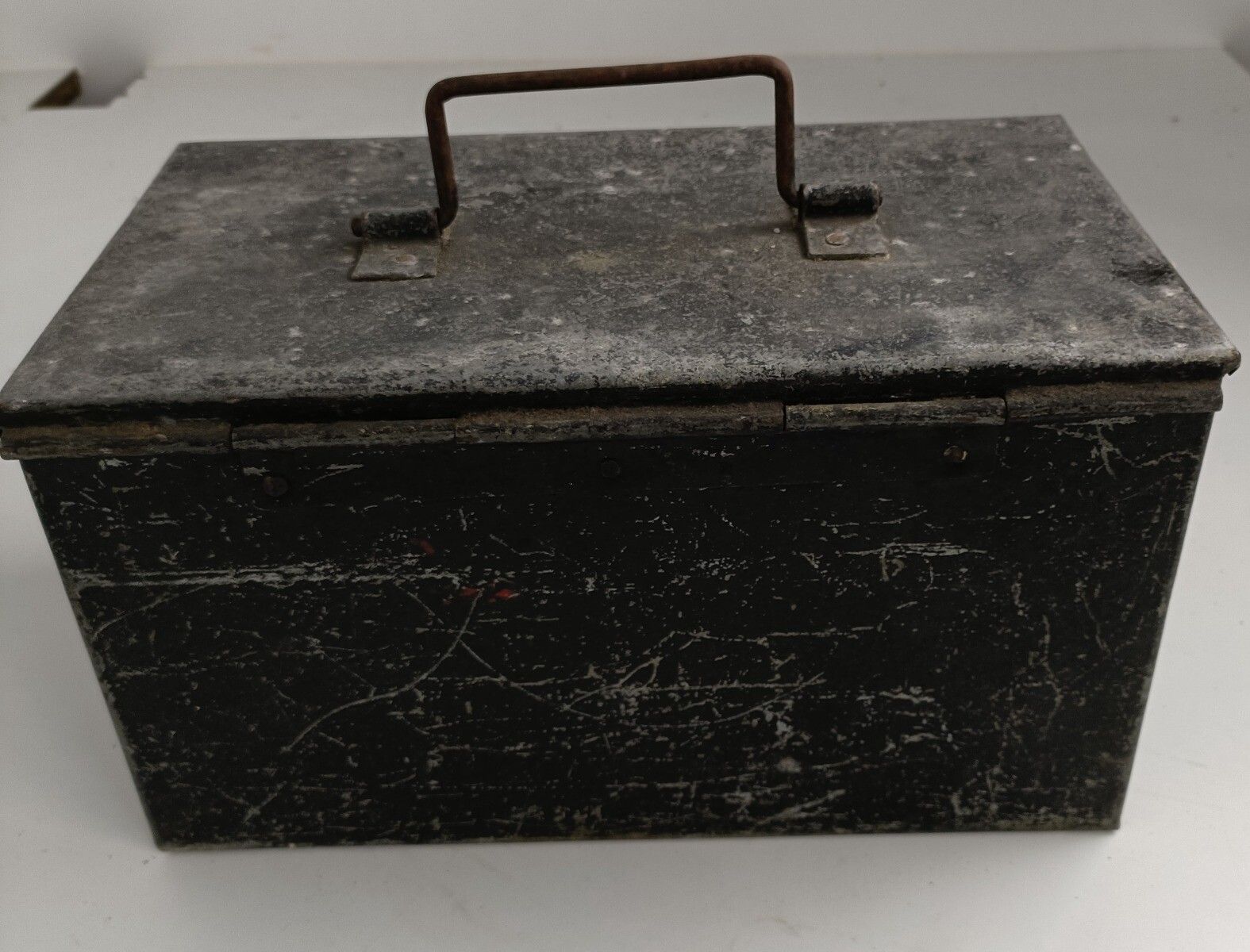 photo for sale Merchant Cash Chest Money Box Old Hand Crafted Iron Antique Primitive  1800s