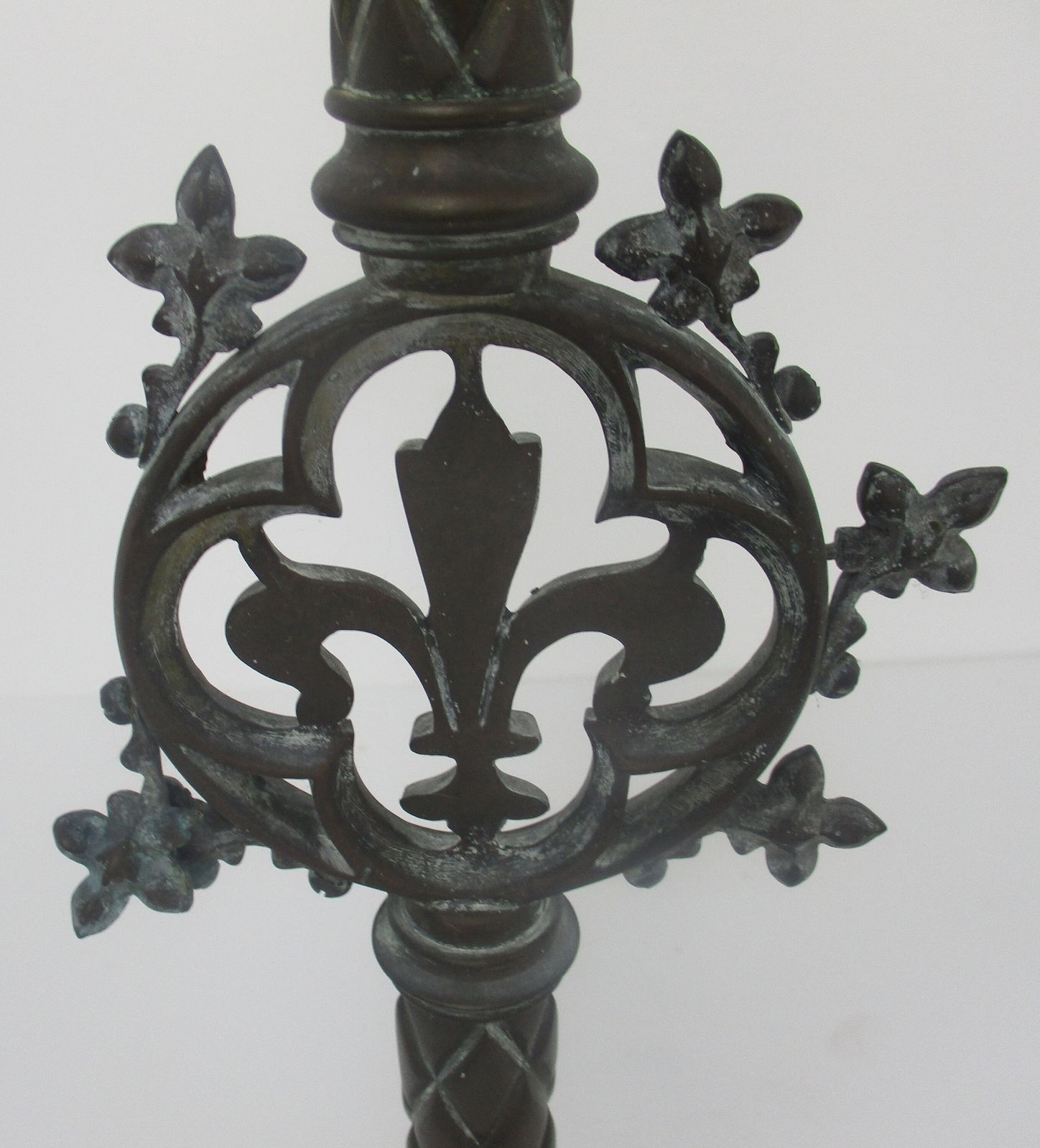 Antique Candle Holder Candle Stick Church  Chapel Altar Monastery Brass Gothic B photo furniture