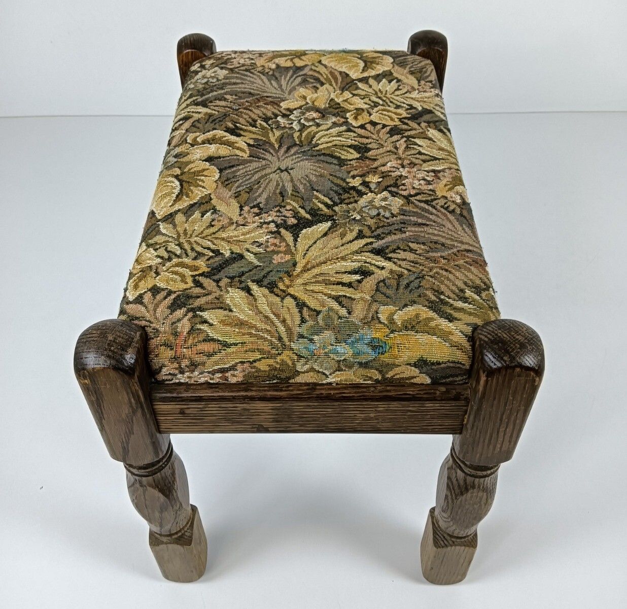 Vintage Footstool Ottoman Foot Rest Funky  Retro Mid Century Modern  Tapestry Fa photo 244.0