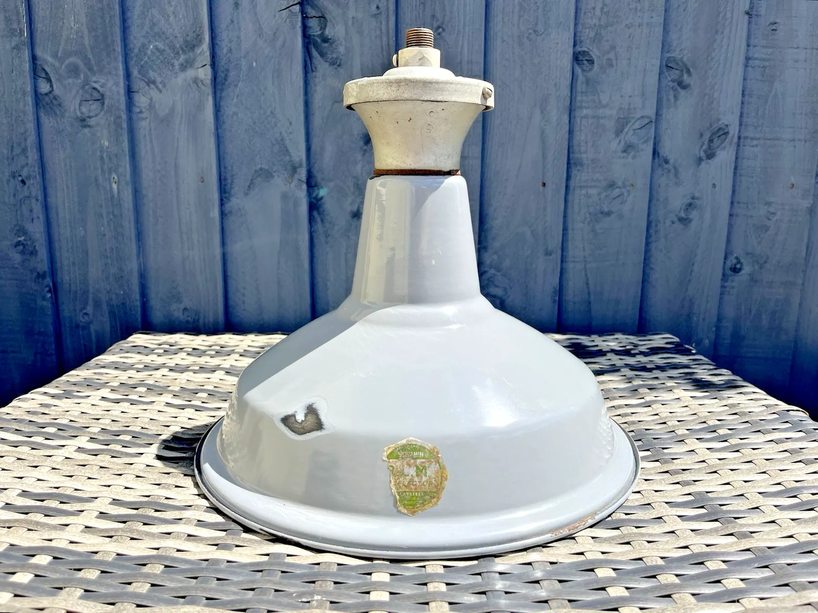 13" Industrial Factory Enamel Benjamin Rlm Crysteel Ceiling Light Shade Saaflux