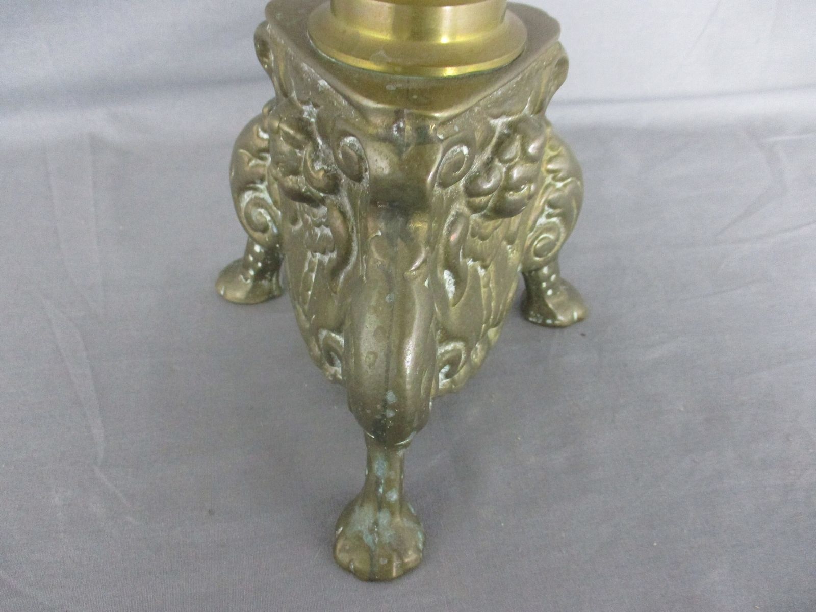 Antique Candle Holder Candle Stick Church  Chapel Altar Monastery Brass Gothic L photo 303.0