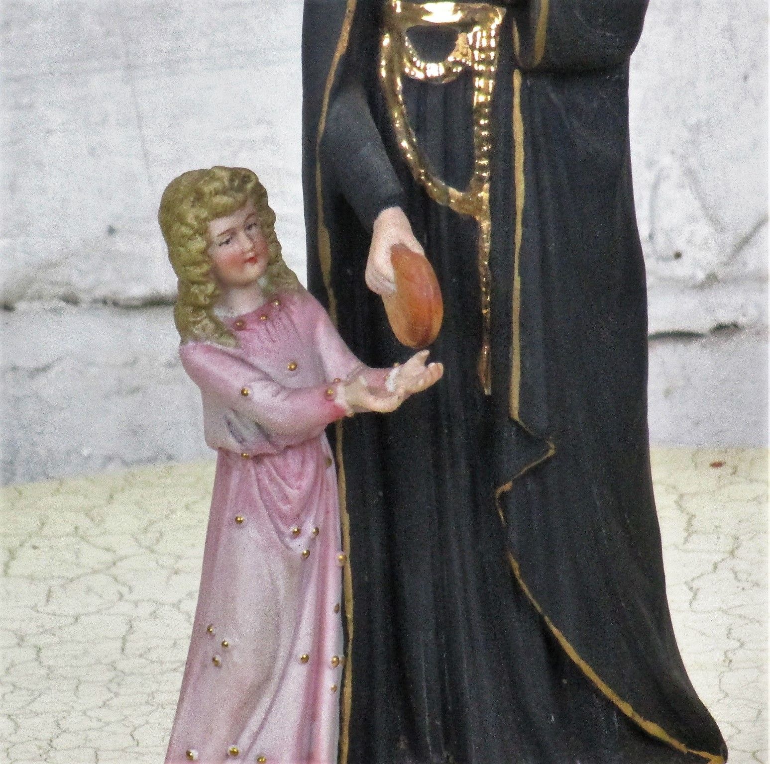 Statue Saint Gerard Majella Infant Jesus Bun Patron Fertility Bisque 9.44" photo furniture