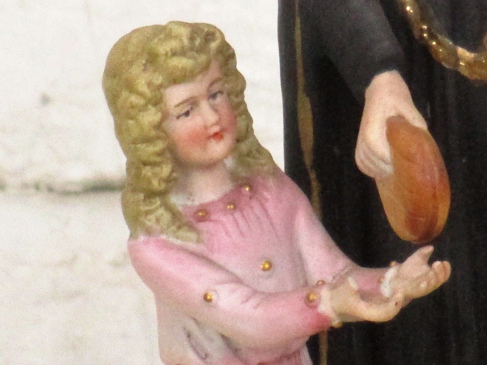 Statue Saint Gerard Majella Infant Jesus Bun Patron Fertility Bisque 9.44" photo for sale