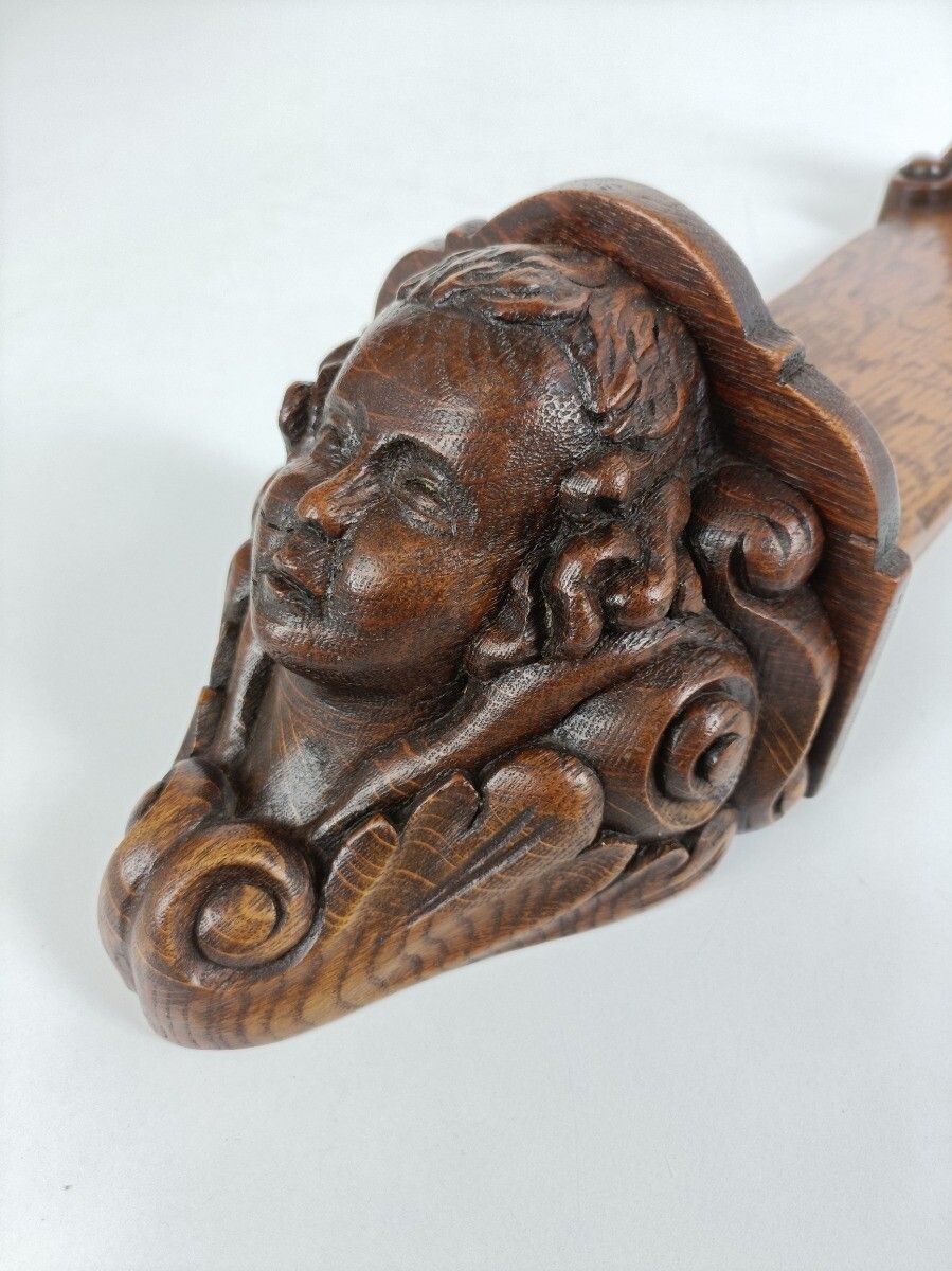 Gorgeous Small Wall Hanging Mounted Console Table Angel Putti Hand Carved Wood photo 323.0