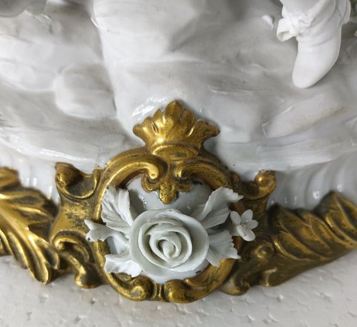 photo furniture Vintage Figurine Porcelain Vier Tosca Signed Marked Capodimonte Boy And Girl Lov