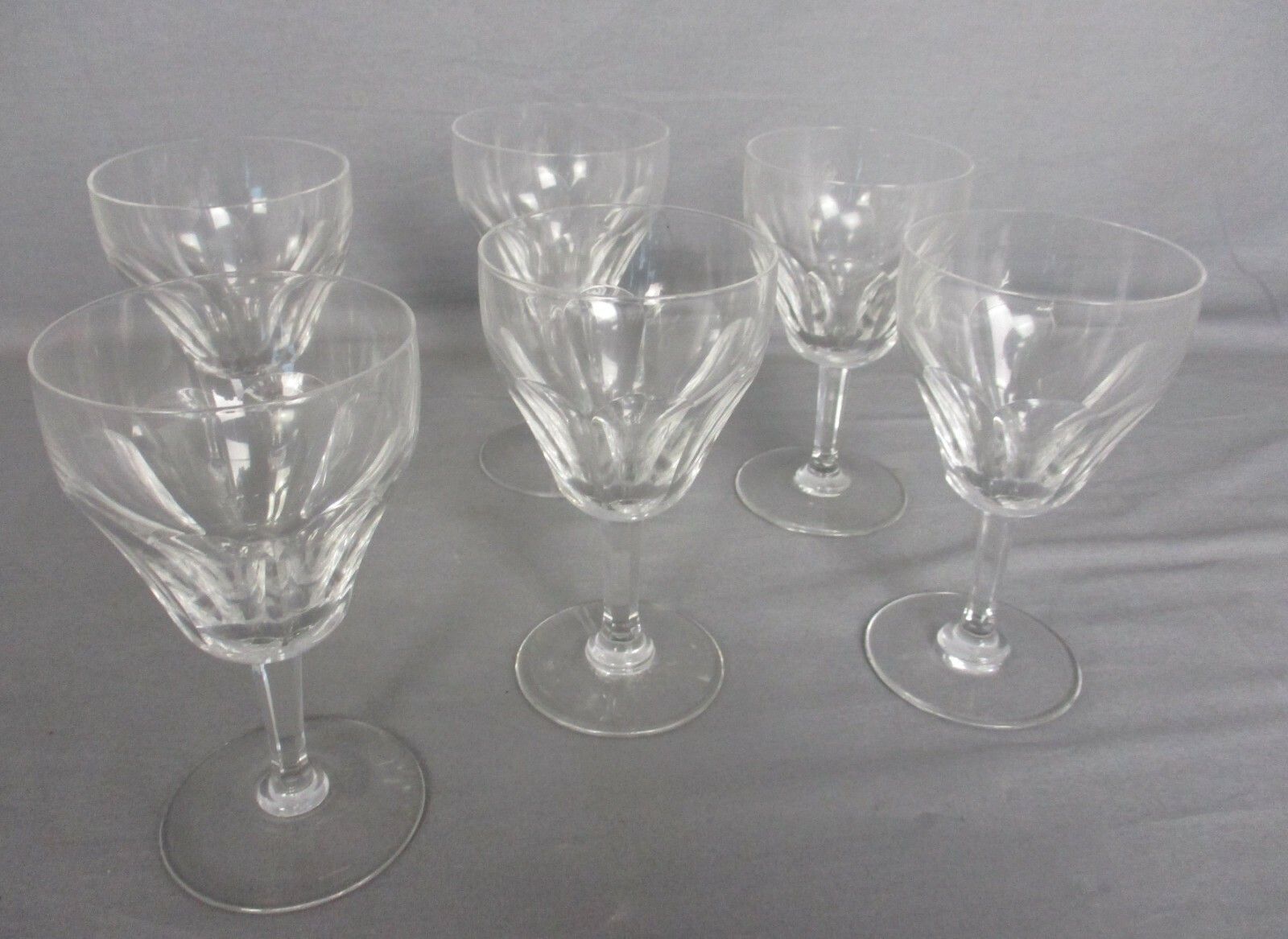 Set Of 6 Crystal Glasses Val St Lambert Clear Tilly Wine Roemer Vsl Htf Large