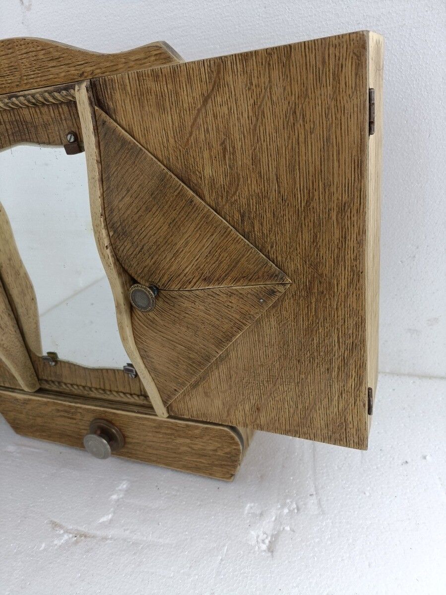 Double Apothecary Bathroom Medicine Kitchen Cabinet Wood Art Deco  Wow  Sand Bla photo for sale