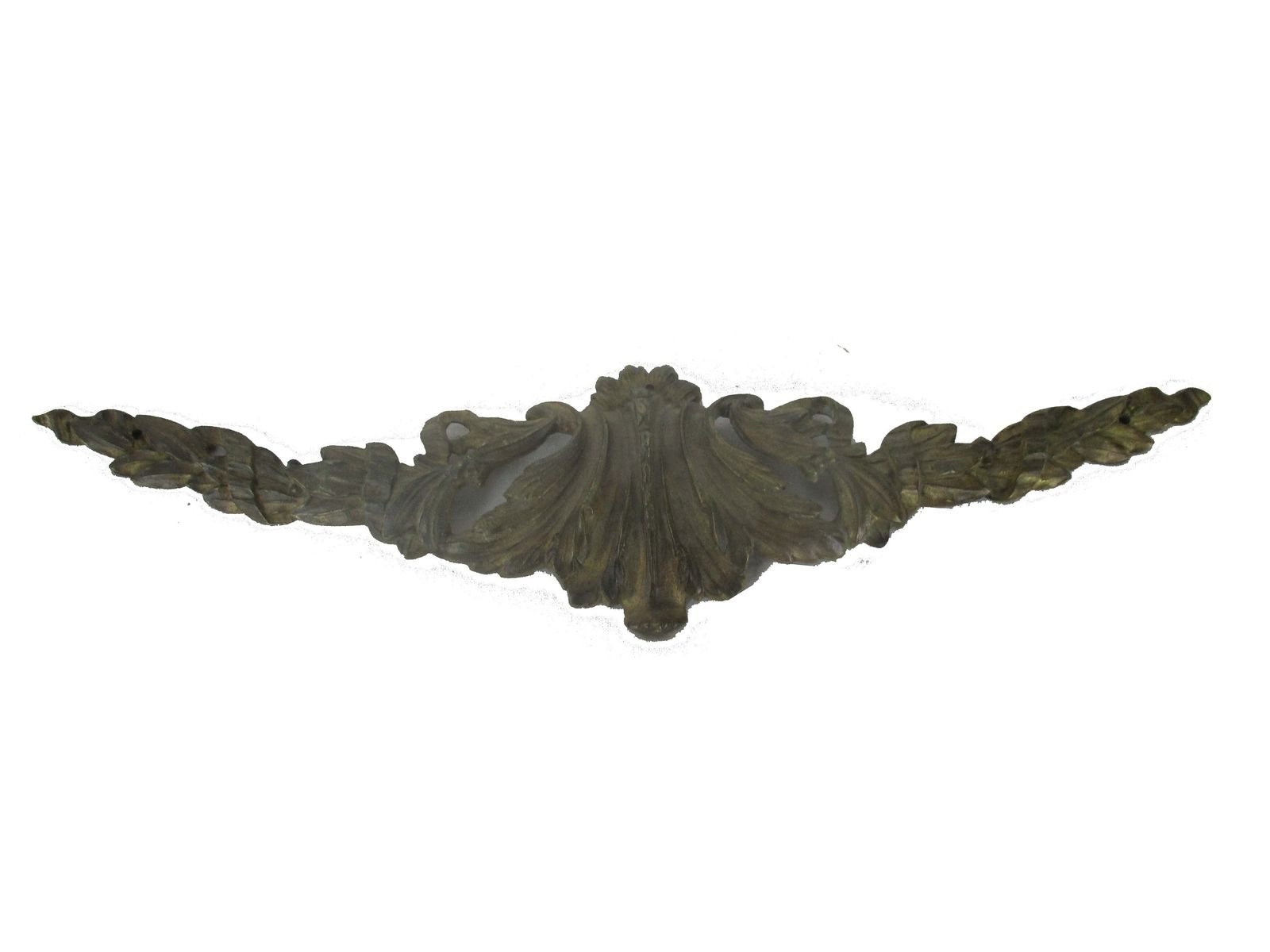 Large Antique Brass Rim Leafs Ornate Reclaimed Hardware Architectural Salvage