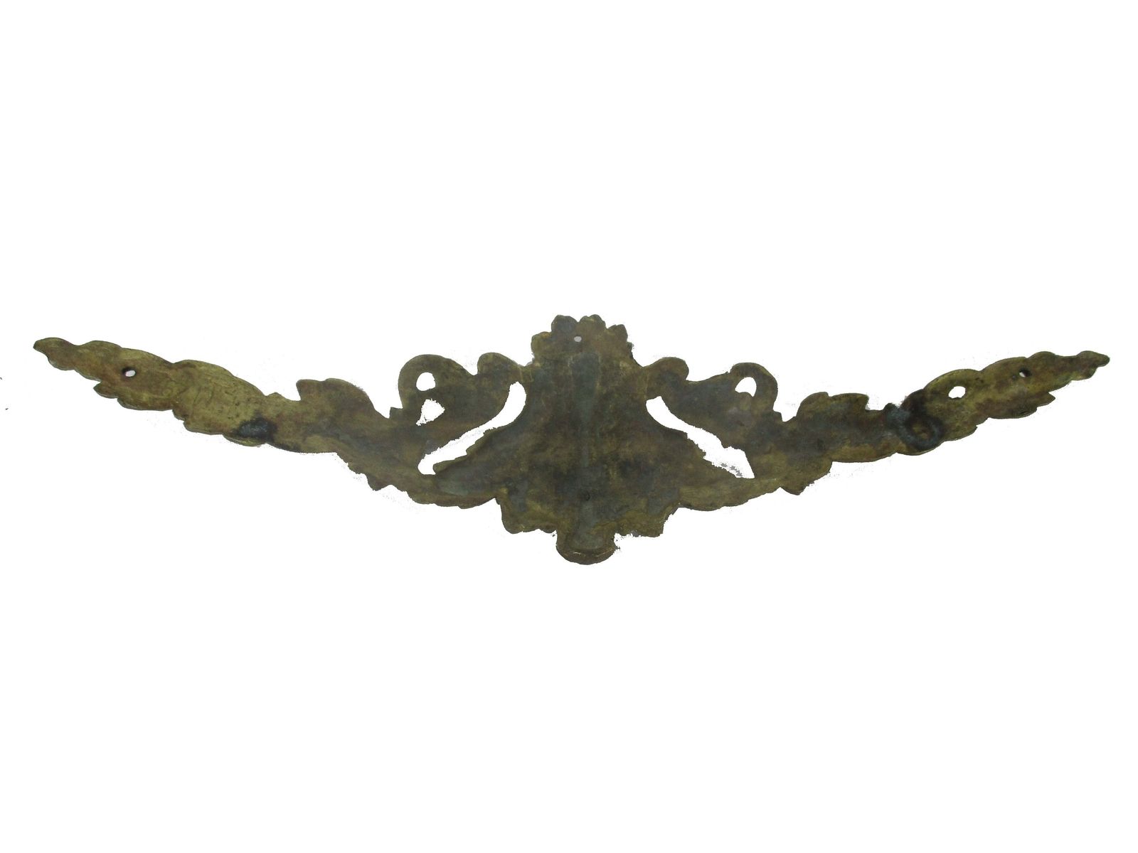 Large Antique Brass Rim Leafs Ornate Reclaimed Hardware Architectural Salvage photo 81.0