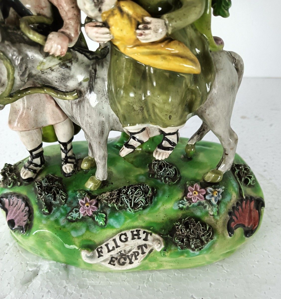 Flight To Egypt Pearlware Bocage Figurine Walton  Staffordshire Pottery Antique photo vinterior