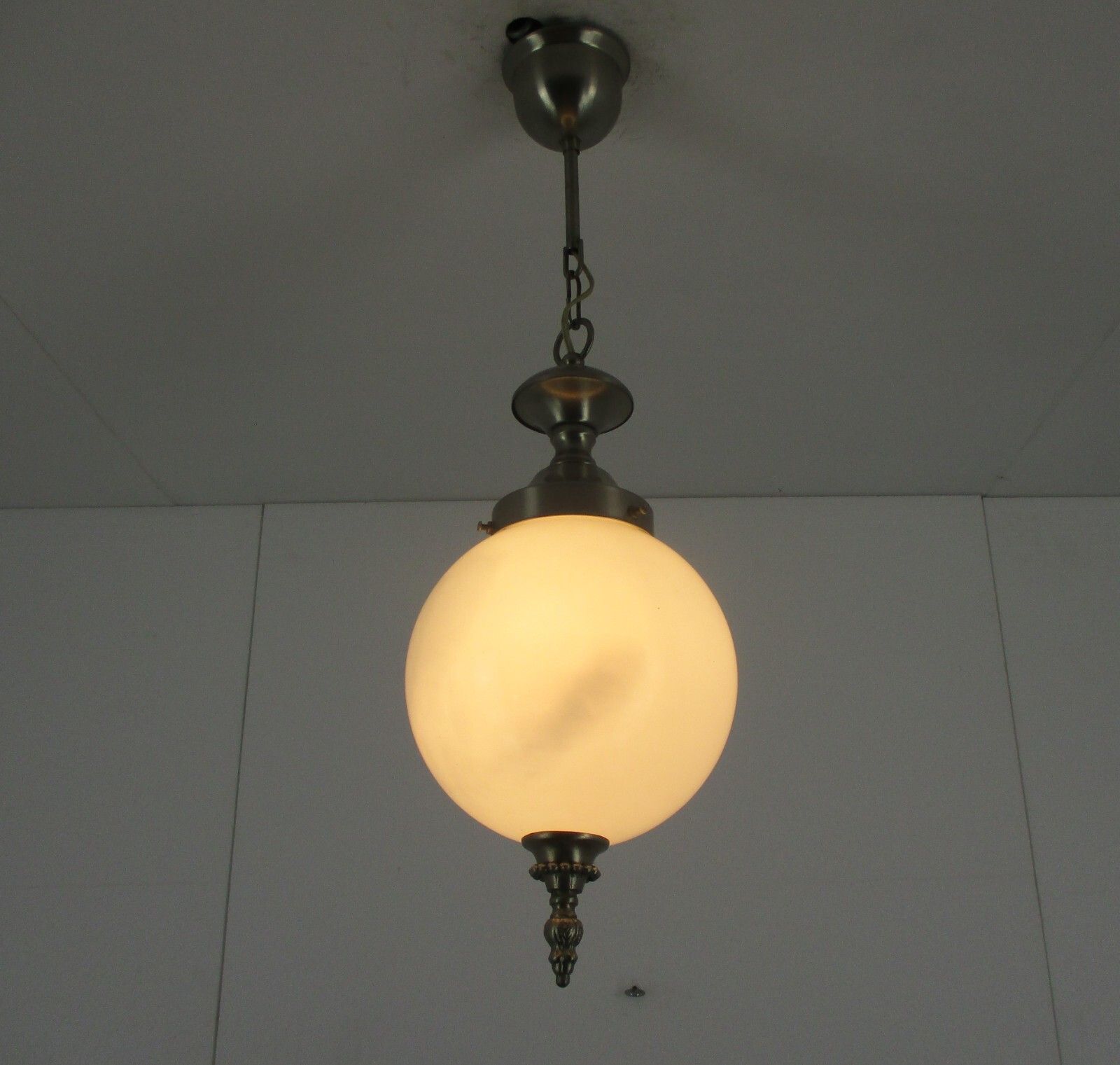 photo furniture Chandelier Pendant Light Amber Glass Ball Mid Century Modern Modernist