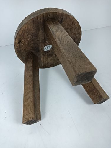 Carved Wood Milking Stool Pedestal Table Pedestal Vintage Small Side Table Barn photo buy