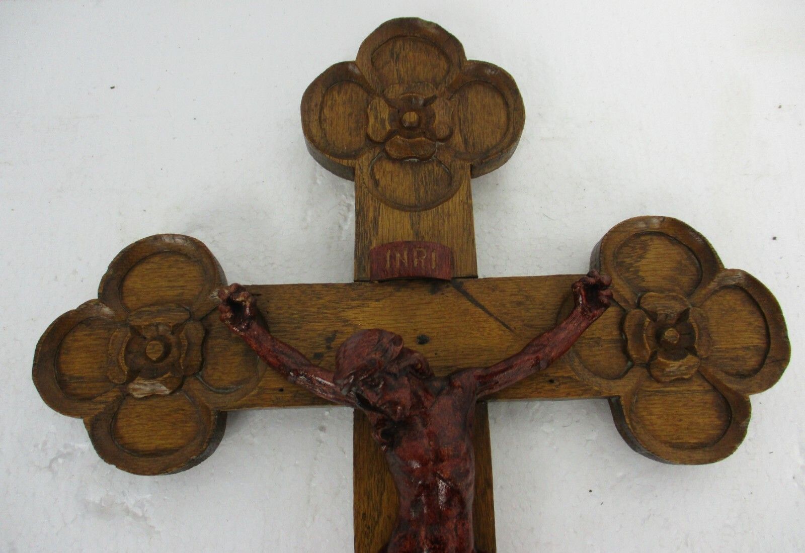 Hand Carved Wood  Hanging Ornate Crucifix Wooden Small Corpus Jesus Christ photo furniture