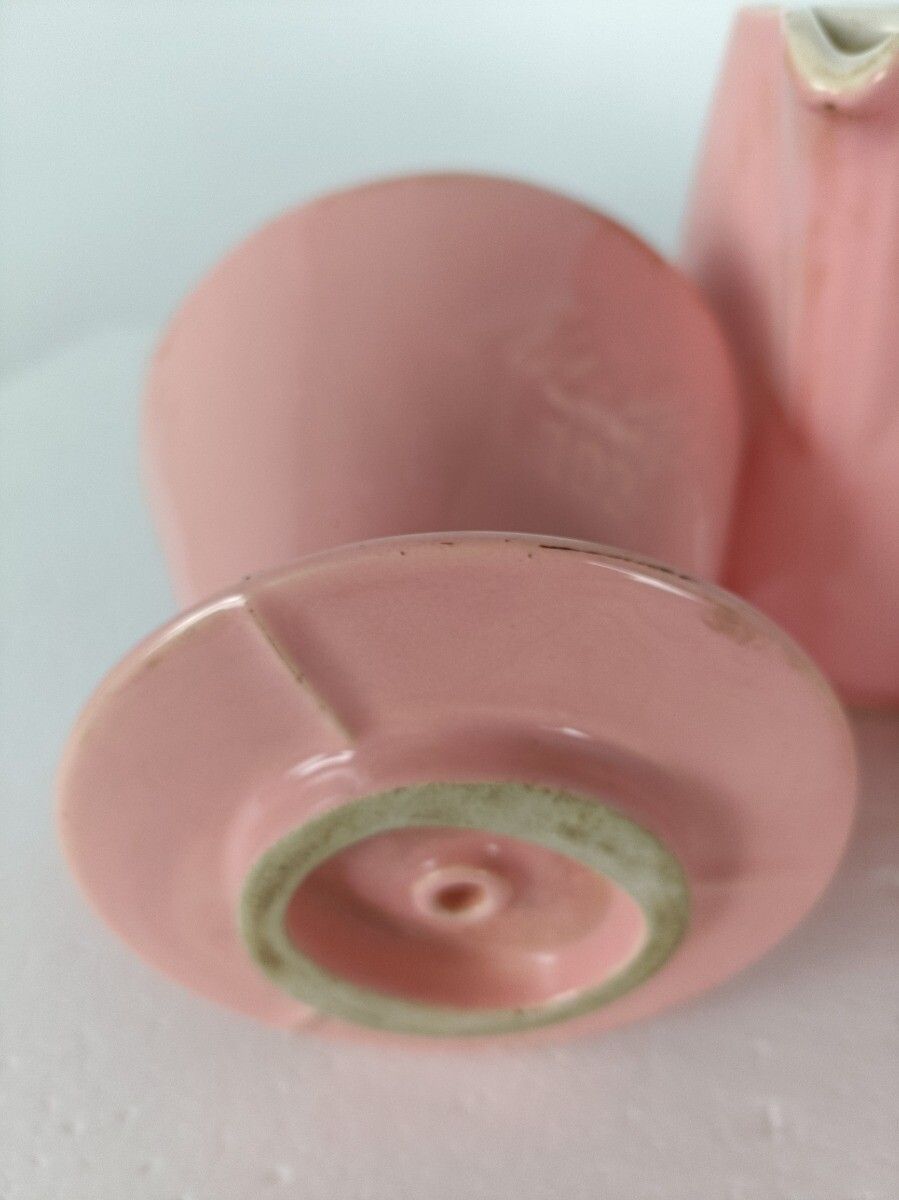 Set Antique Pink Porcelain Melitta Art Deco Teapot Coffee Pot Filters photo vinterior