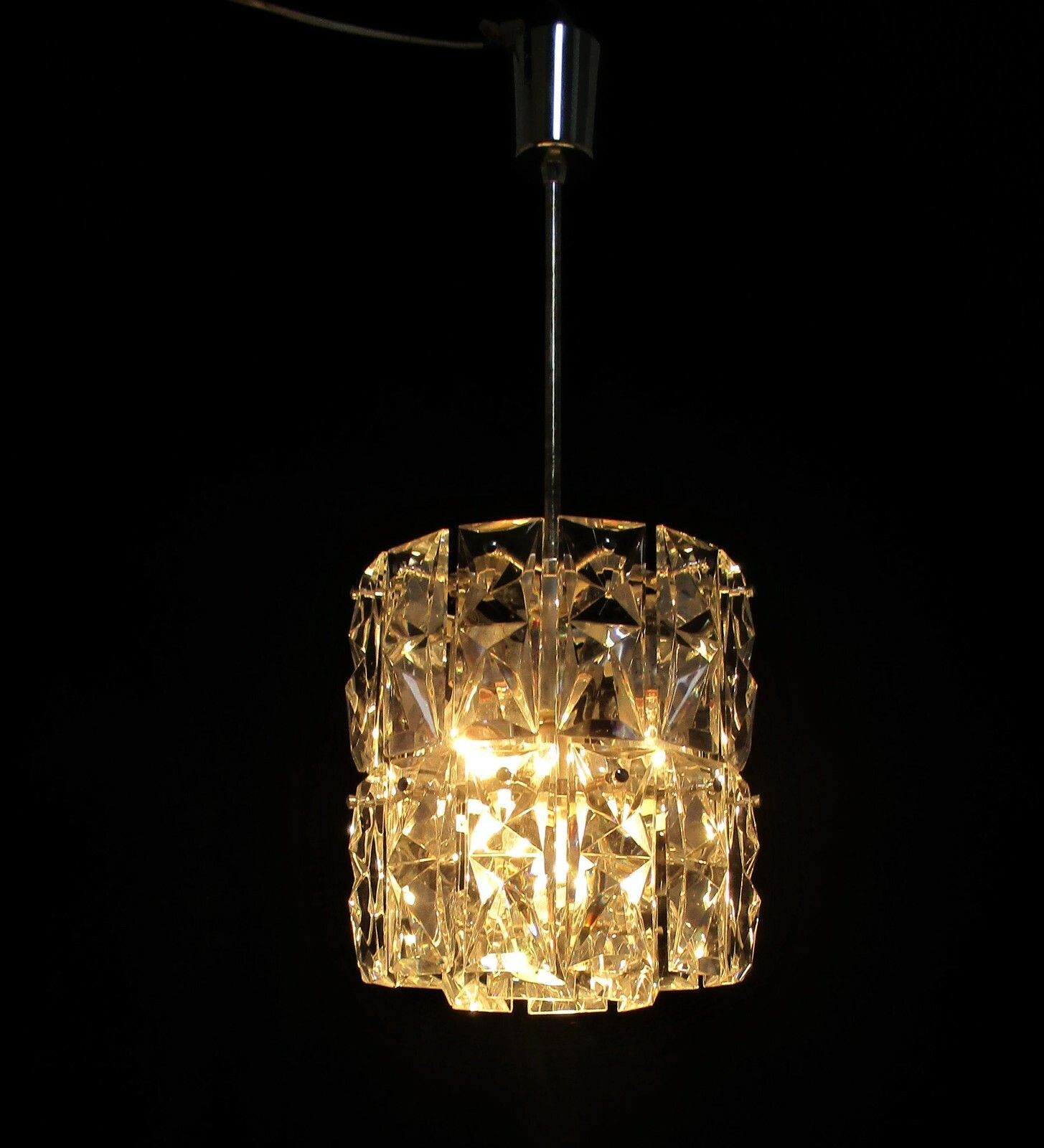 Chandelier Pendant Lamp Mid Century Modern Crystal Gorgeous Kinkeldey Style photo vinterior