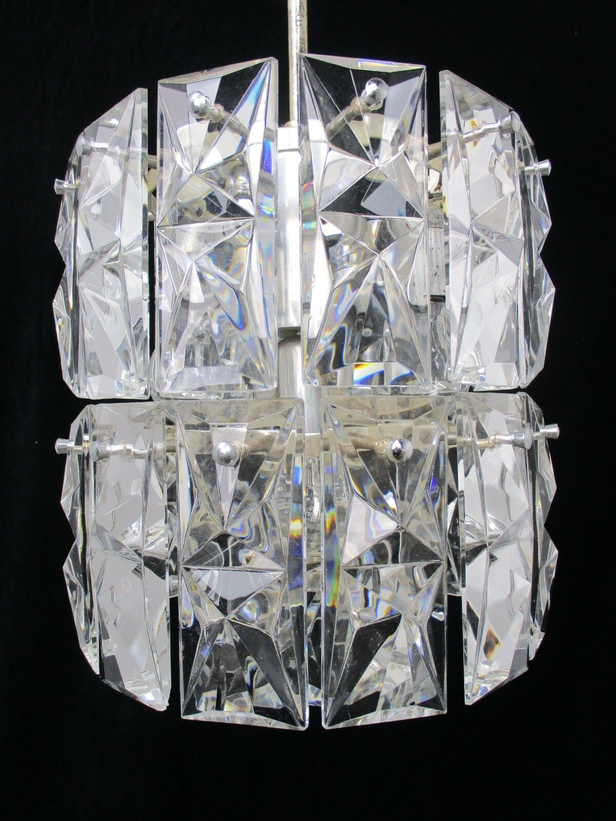 Chandelier Pendant Lamp Mid Century Modern Crystal Gorgeous Kinkeldey Style photo vintage