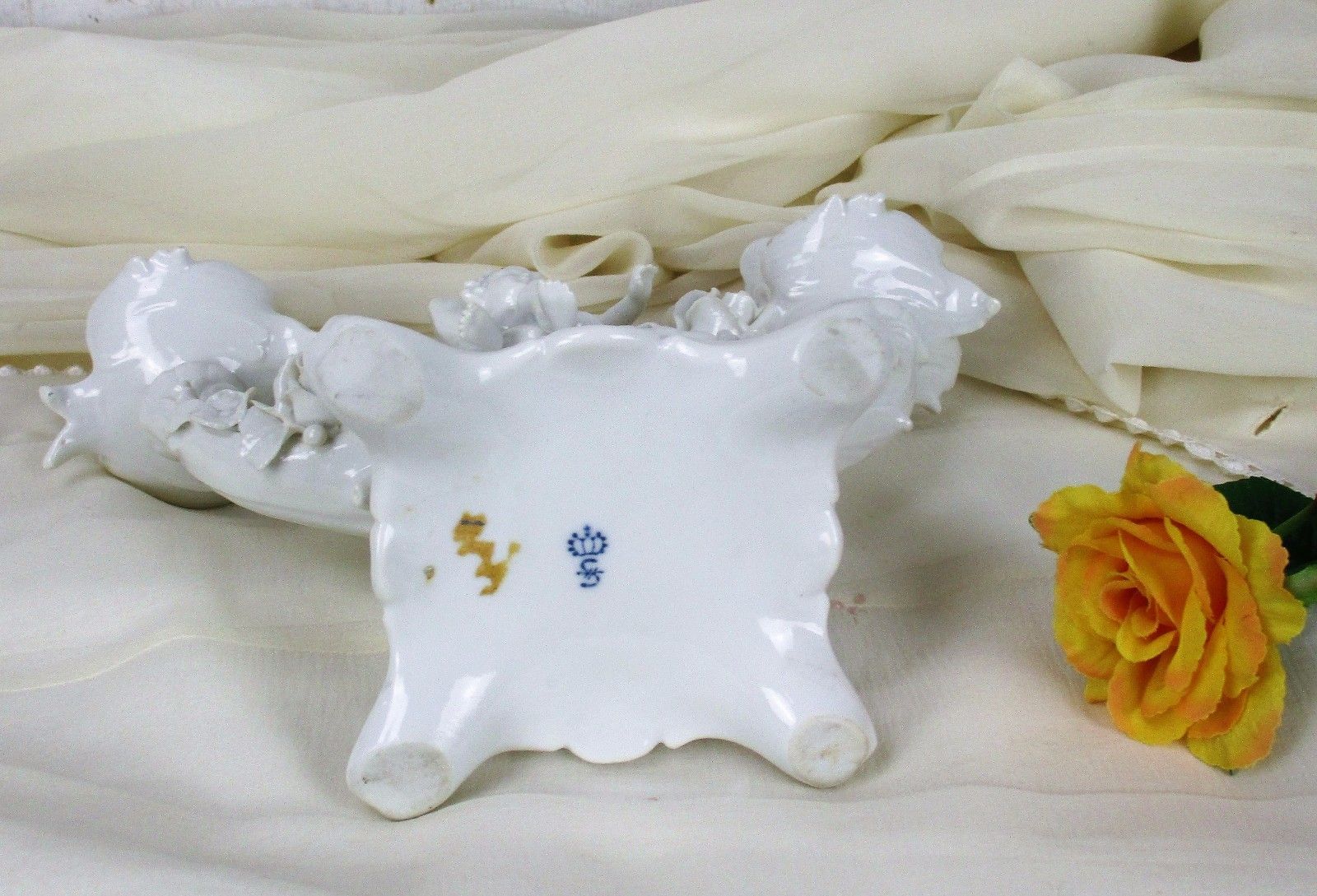 Voigt Sitzendorf Porcelain Double Candle Holder Candelabra  Putti Angels Cherubs photo buy