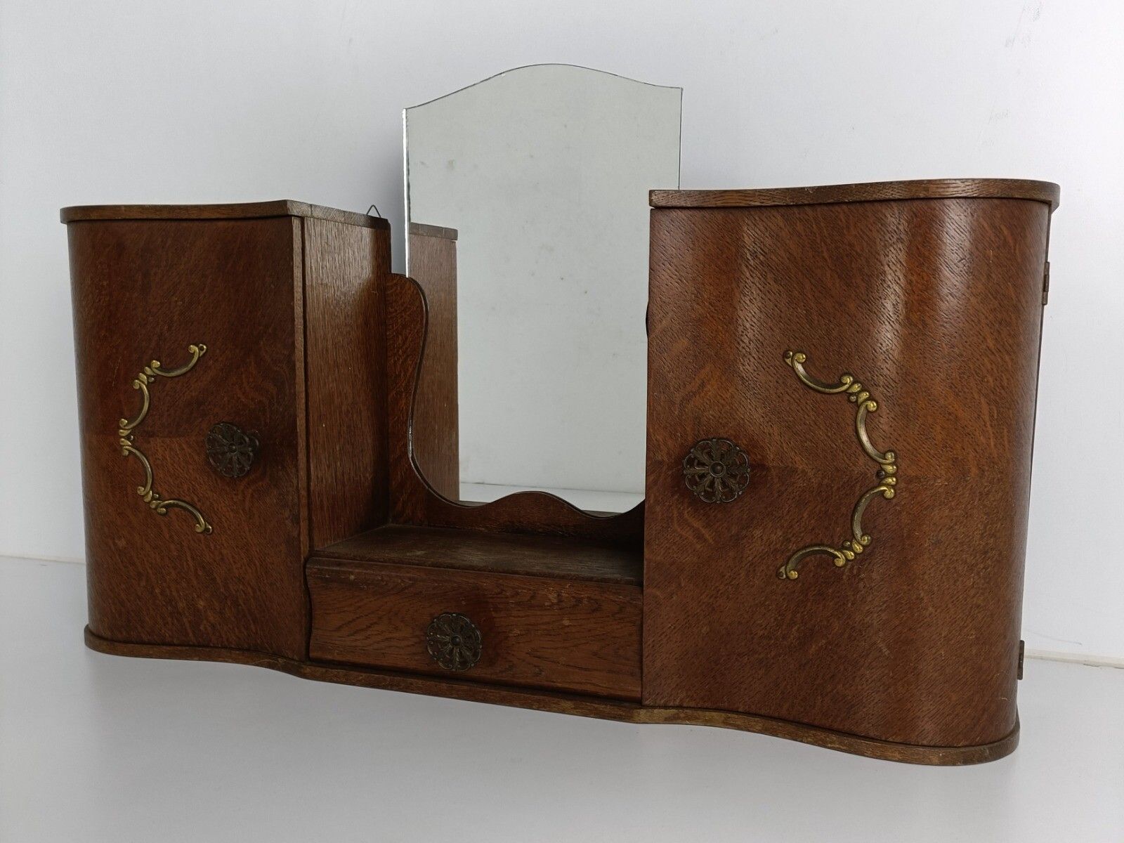 Art Deco Antique Double Apothecary Medicine Cabinet Bathroom Wood Farmhouse Styl photo for sale
