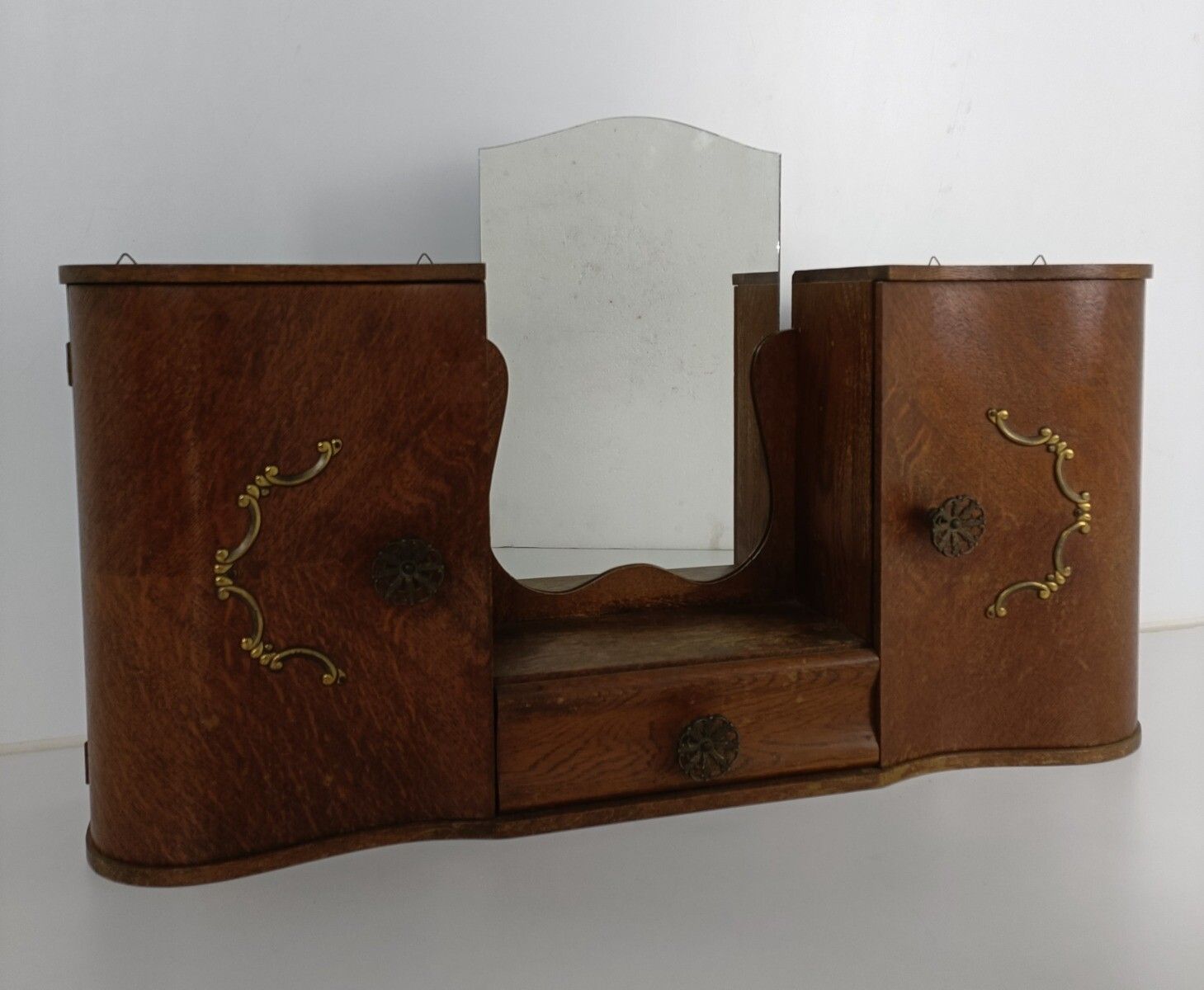 Art Deco Antique Double Apothecary Medicine Cabinet Bathroom Wood Farmhouse Styl photo Furniture