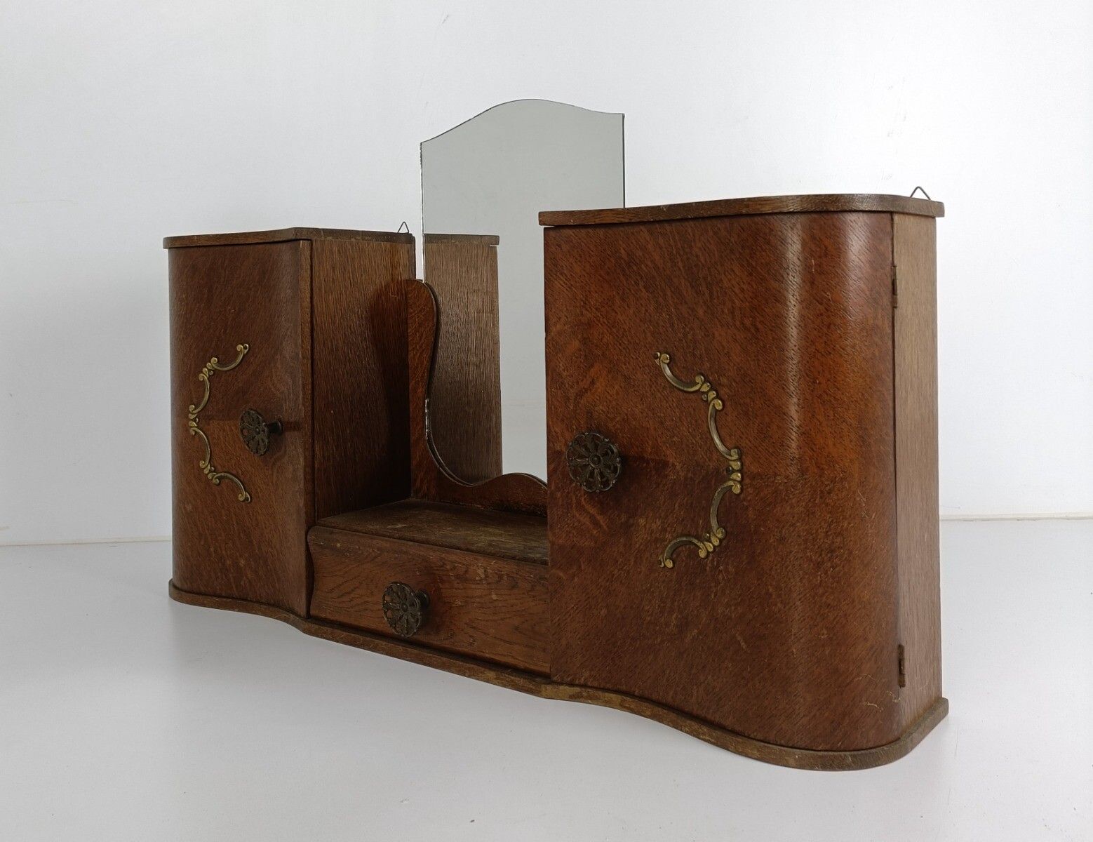 Art Deco Antique Double Apothecary Medicine Cabinet Bathroom Wood Farmhouse Styl photo buy