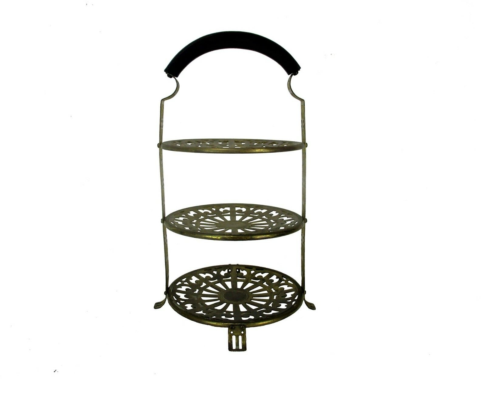 Art Nouveau 3 Tier Wedding Cake Stand Manning Quality Bowman Meriden Brass Wow