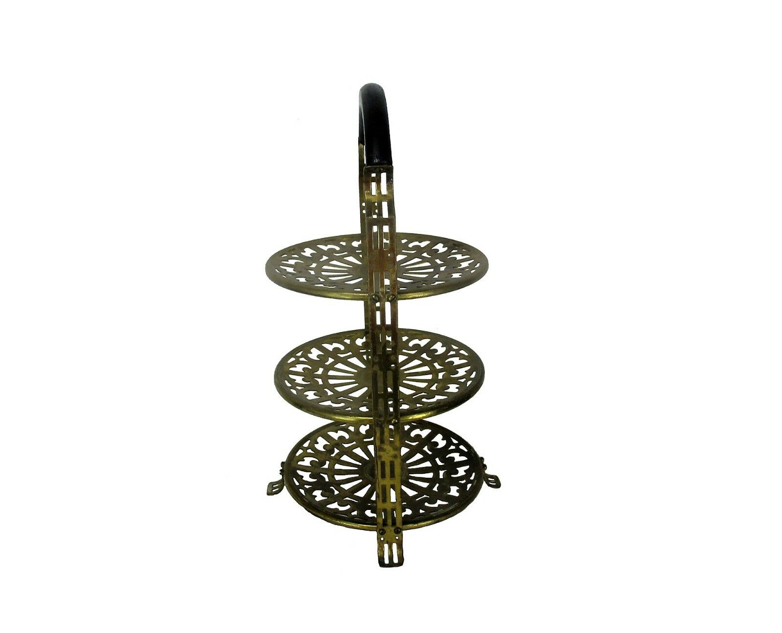 Art Nouveau 3 Tier Wedding Cake Stand Manning Quality Bowman Meriden Brass Wow photo Home Decor