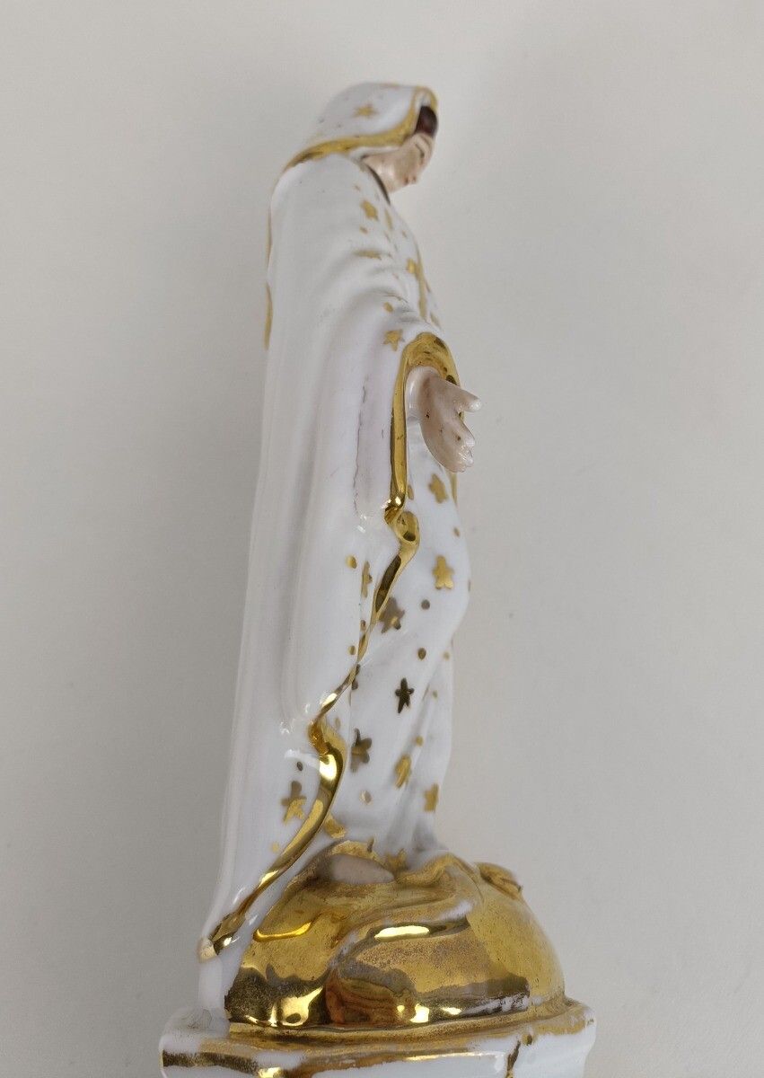 Large Antique 1900 Vieux Paris Porcelain Bisque Statue Virgin Mary Madonna Open photo 244.0