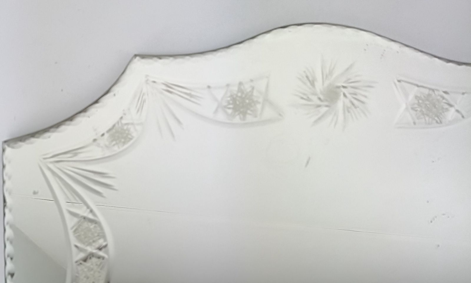 Venetian Mirror Ornate Etched Cut To Clear Glass  Clear Art Nouveau Antique Gorg photo 647.0