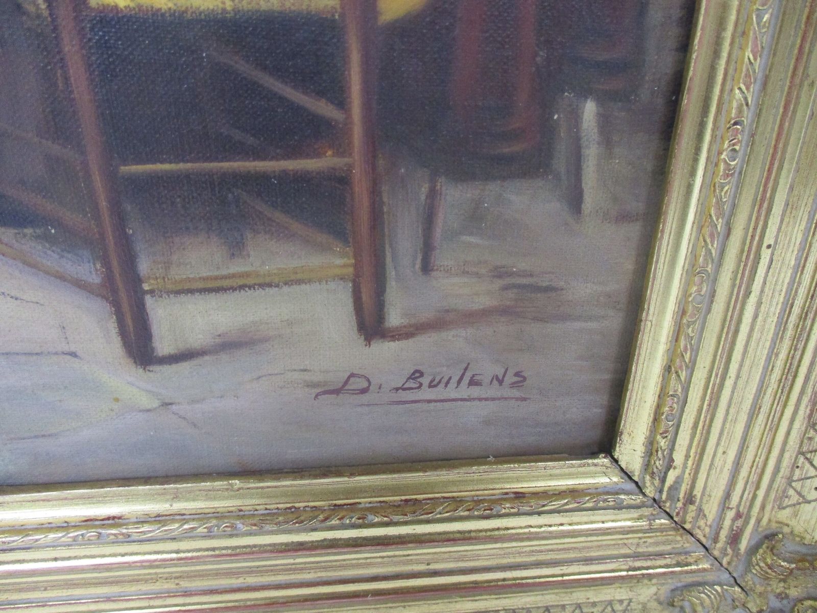 Lovely Oil Painting On Canvas Framed Beautiful Men Playing Cards In The Pub Sign photo 235.0