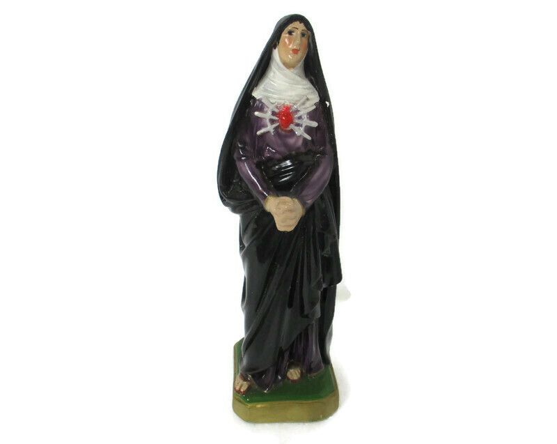 Our Lady Of Sorrows Virgin Mary Mater Dolorosa Madonna Statue 7 Swords Plaster