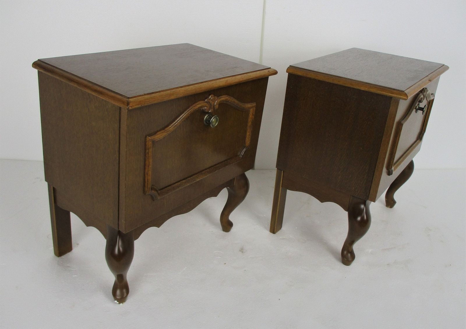 Pair Couple Vintage Nightstands End Tables Dresser 50s Vanity Cabinets Louis XVI photo vintage