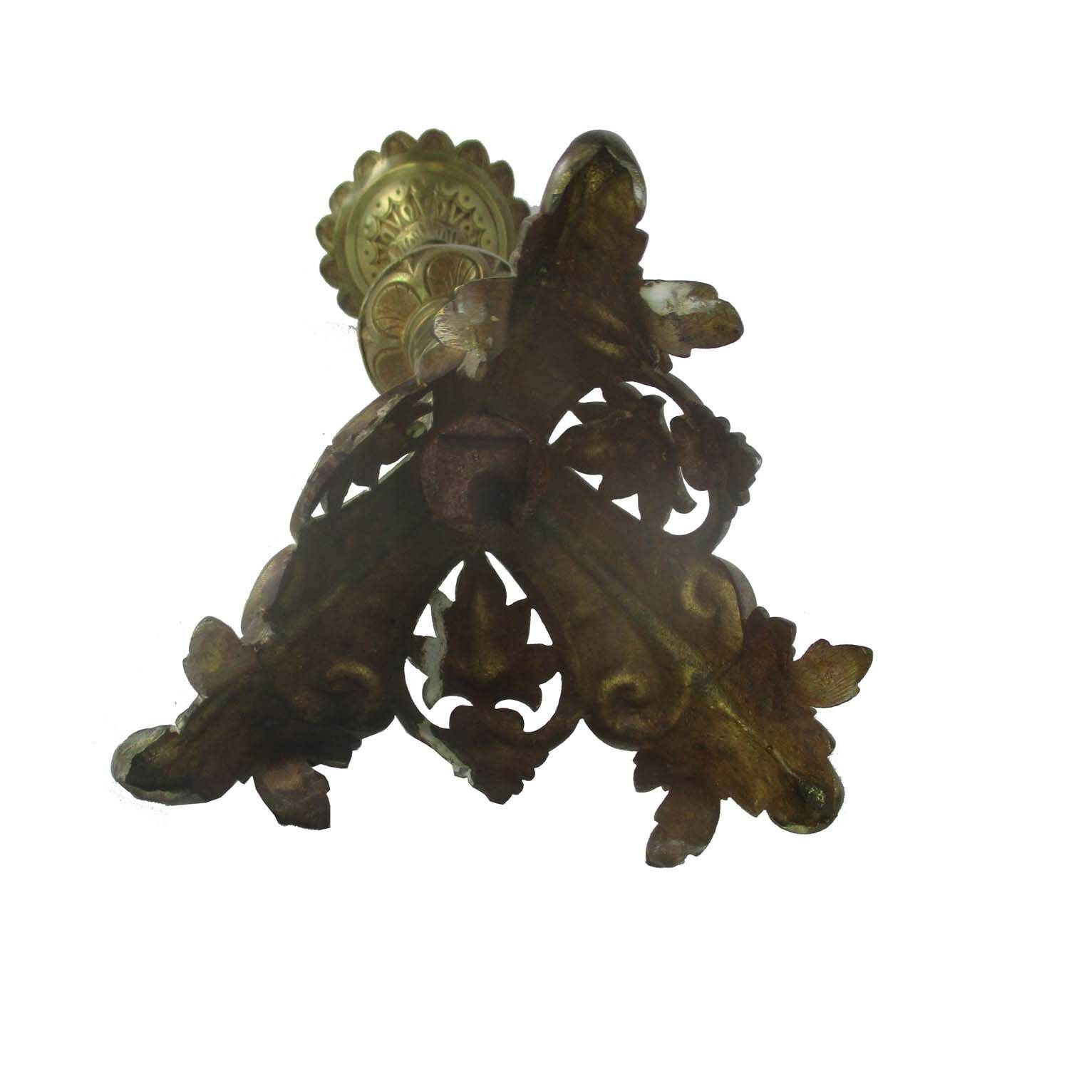Large Antique Candle Holder Candlestick Church Altar Monastery Brass Twisted Ste photo buy