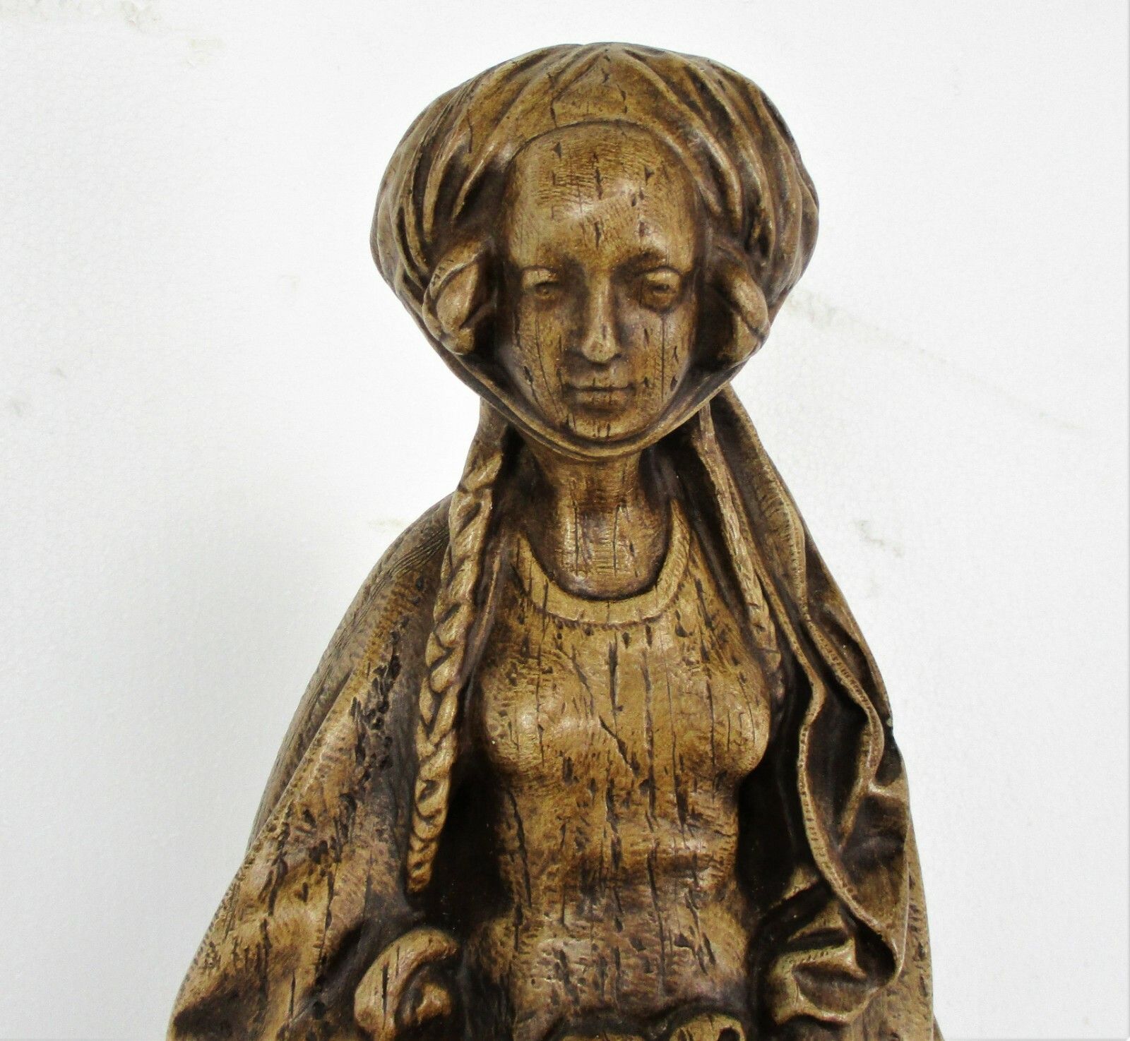 L Statue Saint Mary Magdalene Patron Sinners Myrrh Bearer Plaster Htf 22.44" photo furniture