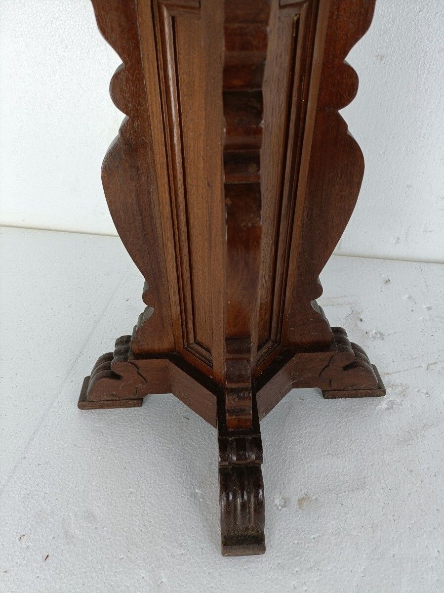 Side Table Ornate Carved Wood Vintage Occasional Pedestal Plant Bonsai Stand photo buy