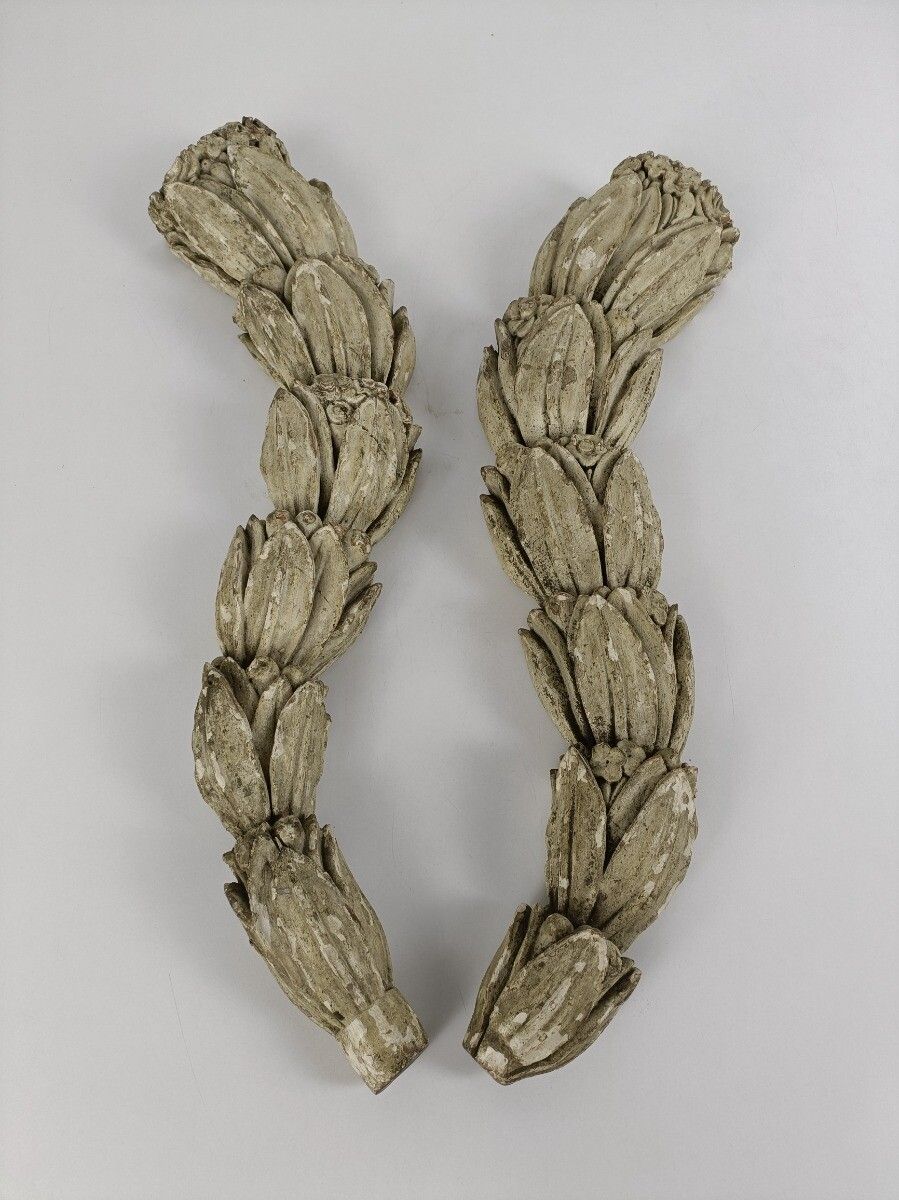 Antique Corbels Hand Carved Wood Architectural Reclaimed Salvaged Flowers Leafs photo Home Decor