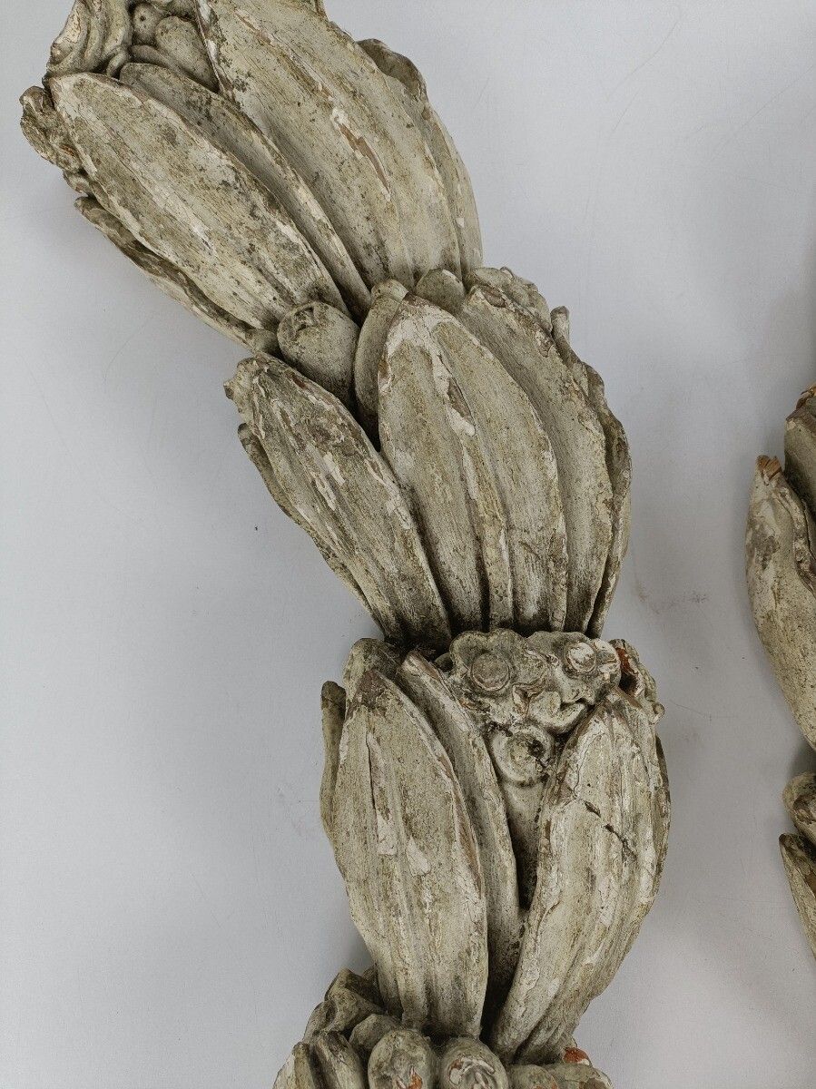 Antique Corbels Hand Carved Wood Architectural Reclaimed Salvaged Flowers Leafs photo buy