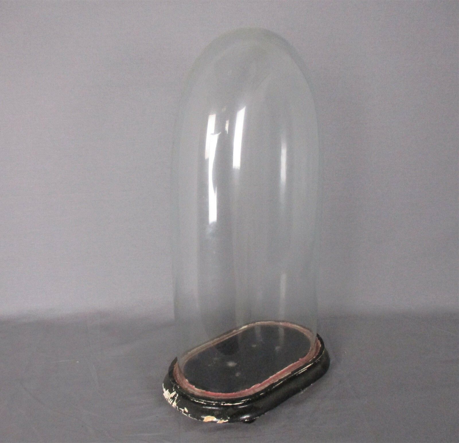 Antique Victorian Oval Hand Blown Glass Globe Dome Doll Clock 18.03 H 9.05"W photo furniture