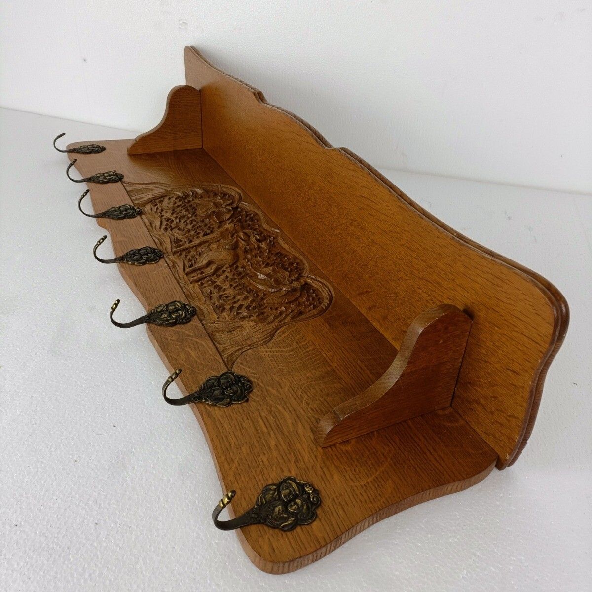 Coat Rack Hat Rack Kitchen Rack Deer, French Oak, Hand Carved, Ornate, Xl, Hallw photo buy