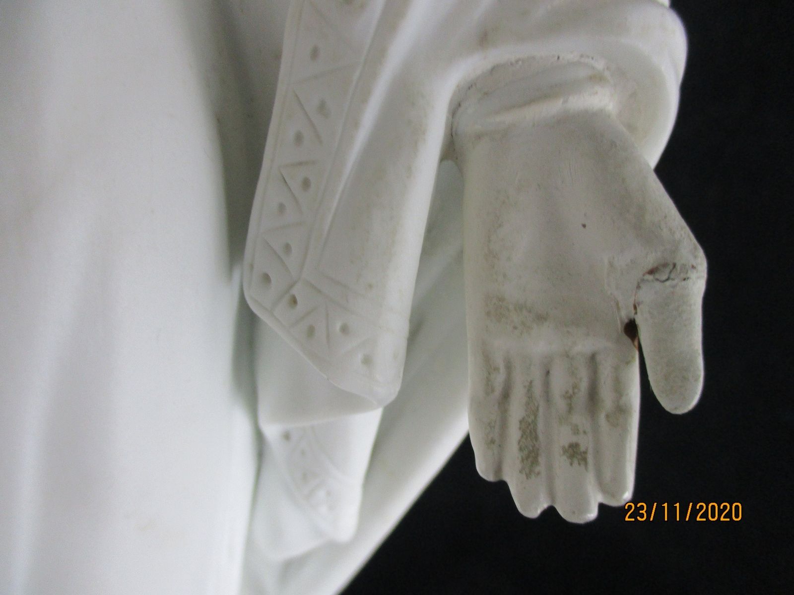 Large French Antique 1900 Bisque Statue Virgin Mary Our Lady Madonna Flower Garl photo 485.0