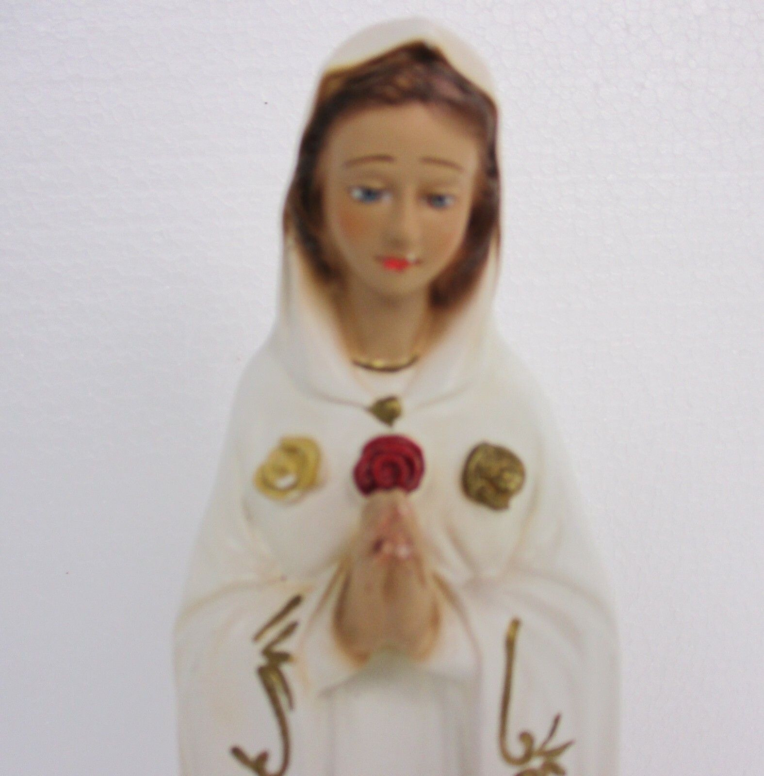 Small  Statue Our Lady Maria Rosa Mystica Loreto Italian Traveling Madonna photo furniture