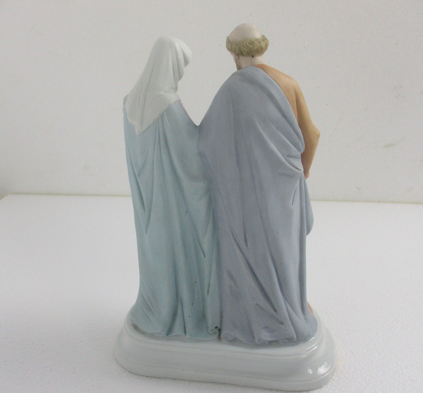 Antique Statue Holy Family Saint Joseph Virgin Mary Child Marked Bisque 11.81" photo vinterior