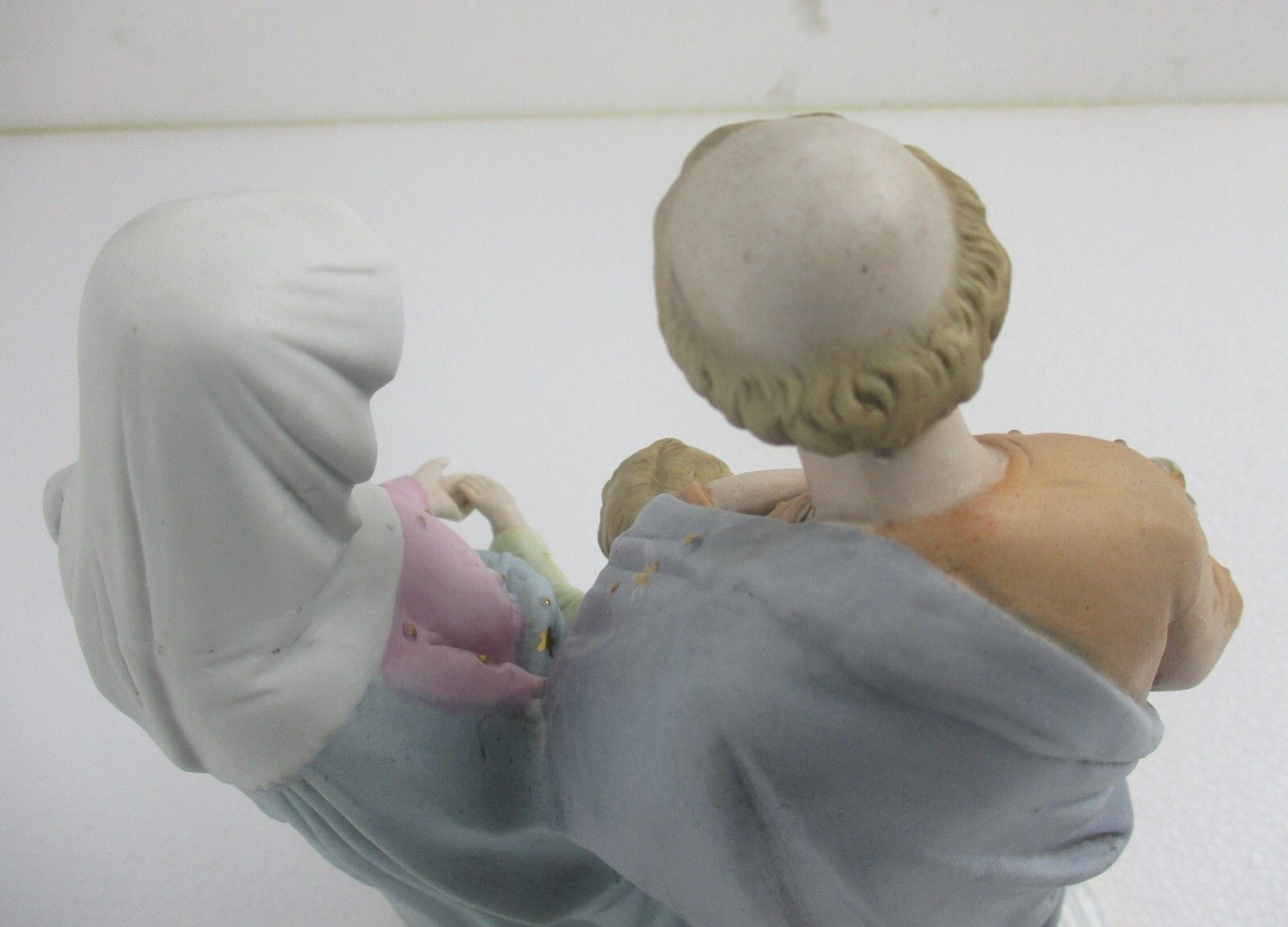 Antique Statue Holy Family Saint Joseph Virgin Mary Child Marked Bisque 11.81" photo buy