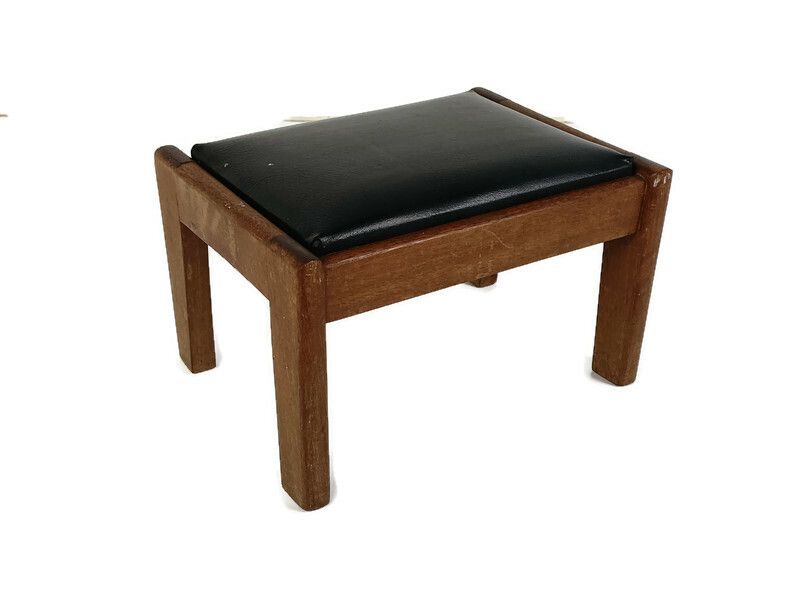 Very Small Vintage Footstool Ottoman Foot Rest Bench Mid Century Modern Retro  W