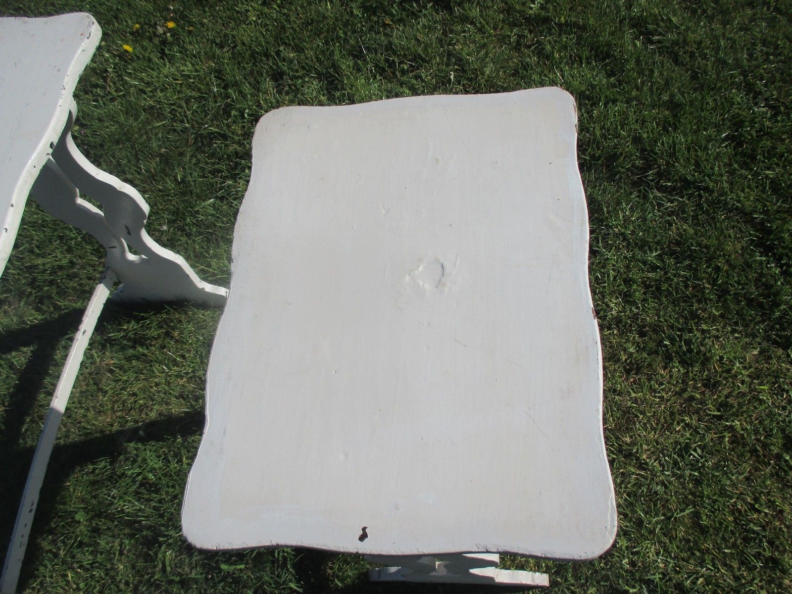 2 Antique French White Wood Nesting Side Tables French Provincial Stunning Wow photo vinterior