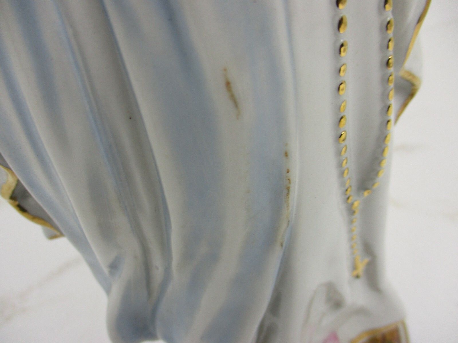Porcelain Bisque Statue Virgin Mary Our Lady Of Lourdes French 15.74" Gorgeous photo Art
