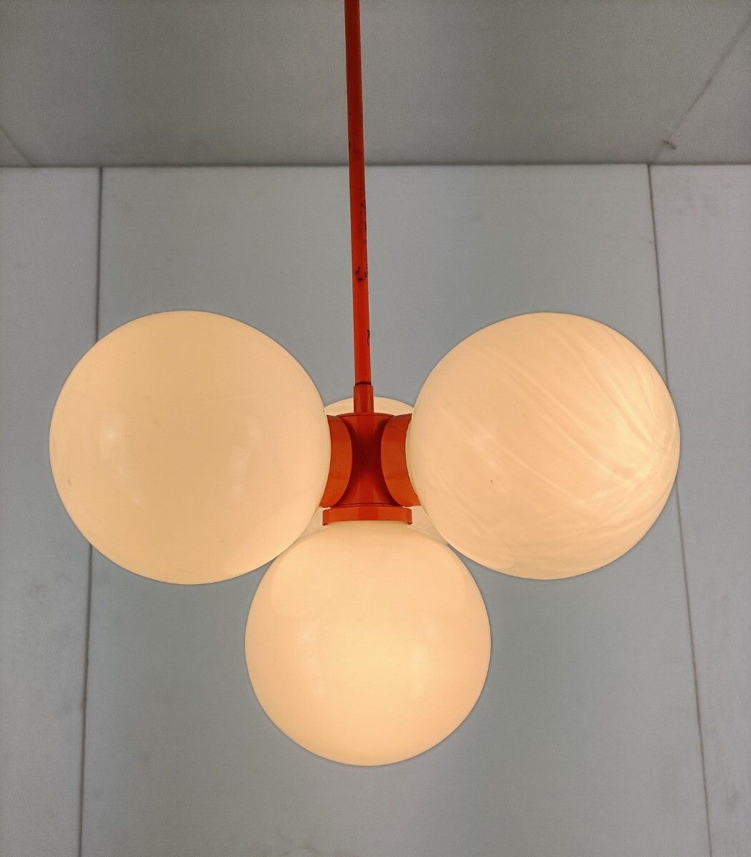 Mid Century Atomic Sputnik Chrome Chandelier 4 Art Glass Balls Design Kaiser 4 L photo buy