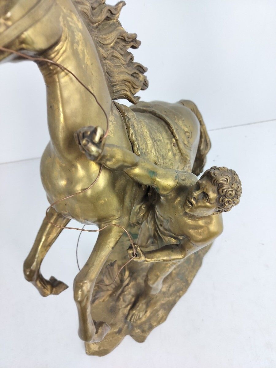 Horse Being Tamed Bronze Exquisite Modelled After Coustou Chateau Marly Statue A photo vintage