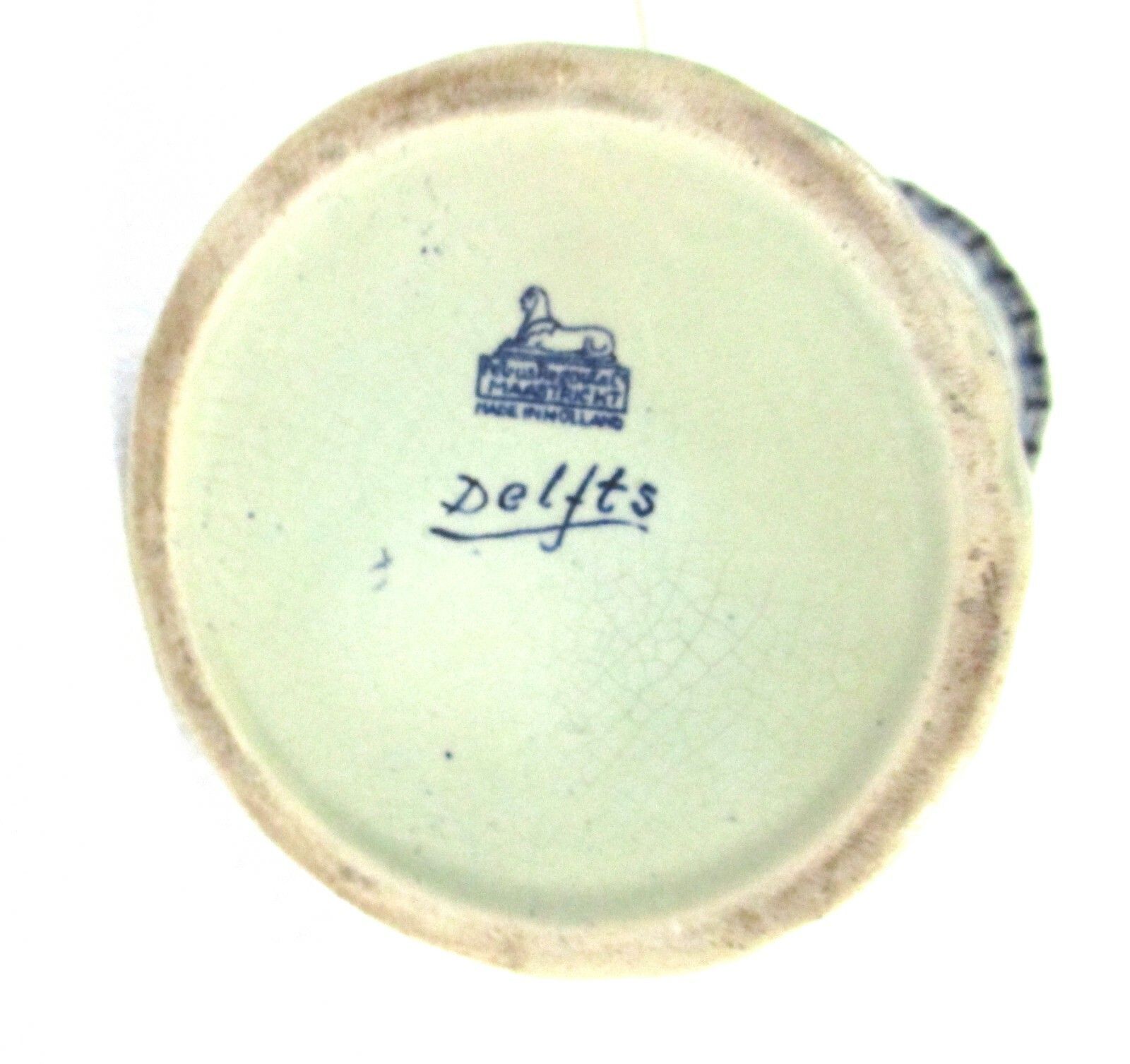Delft Holland Blue White Porcelain Trumpet Vase  Delft Marked Antique photo vinterior